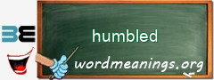 WordMeaning blackboard for humbled
